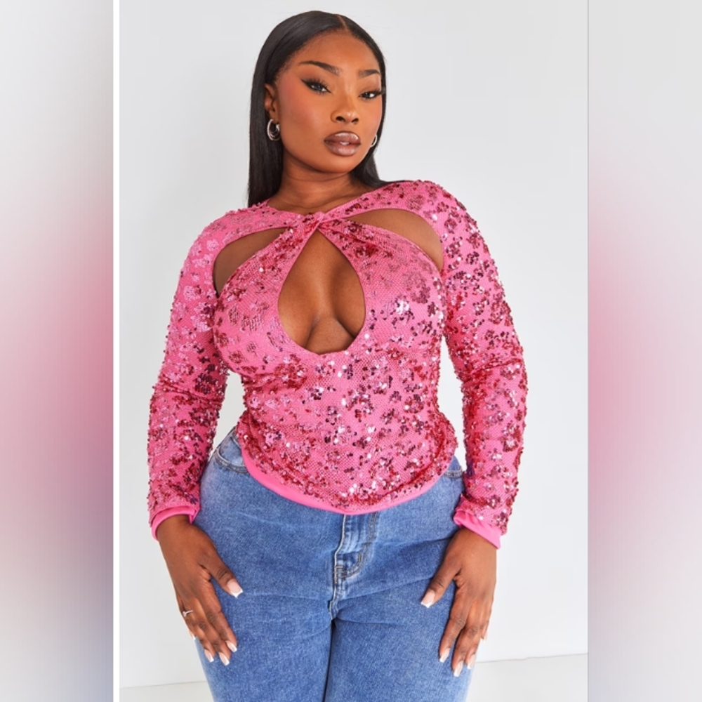 Plus Size Sequin Shirt
